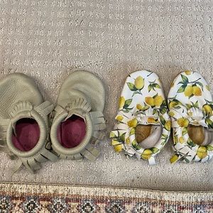 TWO pairs of Freshly Picked soft sole moccasins